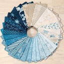 Tissu Patchwork Blue Escape Collection, 30 Coupons 25x55cm