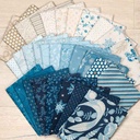 Tissu Patchwork Blue Escape Collection, 30 Coupons 25x55cm