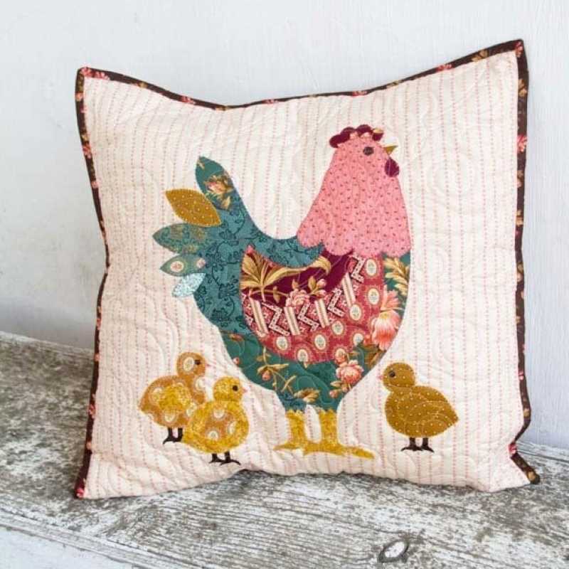 Modèle Patchwork Coussin Poule Edyta Sitar