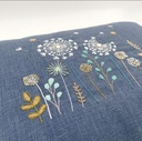 Kit Broderie &quot;Coussin Rectangulaire Pissenlit&quot; Bleu