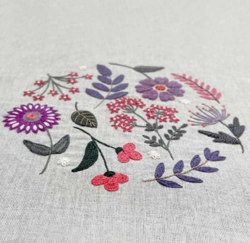 Kit Broderie "Cercle Fleuri - Angèle"