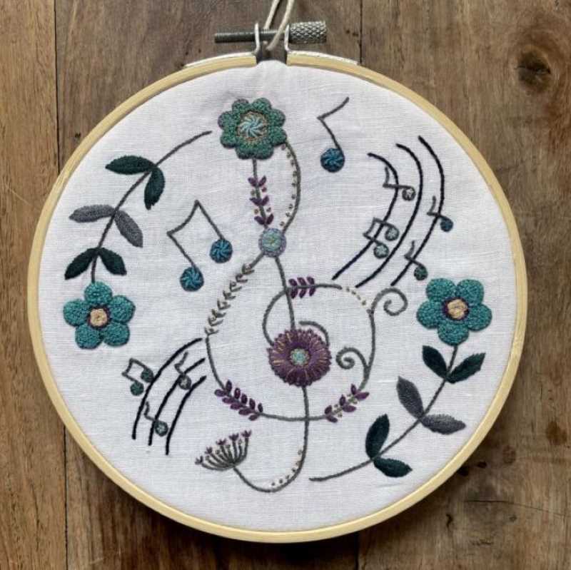 Kit Broderie "En Musique - Clé de Sol"
