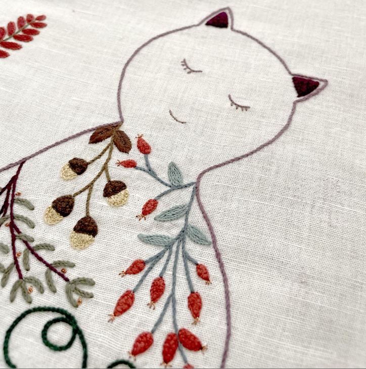 Kit Broderie "Le Chat en Automne"