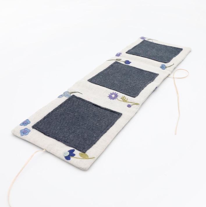 Kit Broderie "Porte Aiguilles Fleuri" Bleu