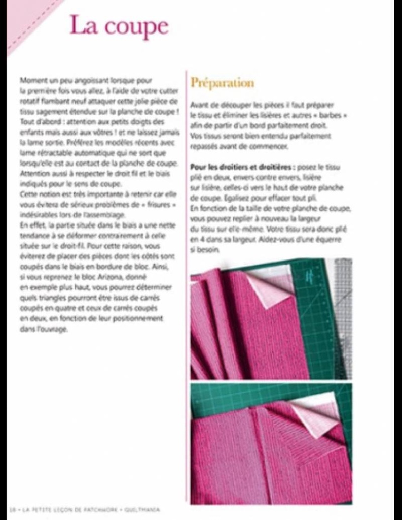 Livre Patchwork "La Petite Leçon de Patchwork"