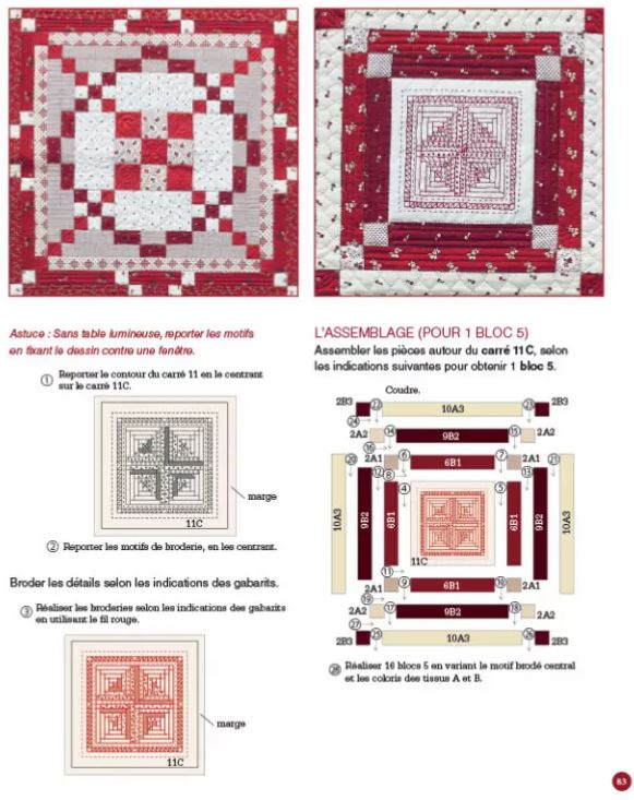 Livre Patchwork "Quilt & Redwork" - Kristel Salgarello