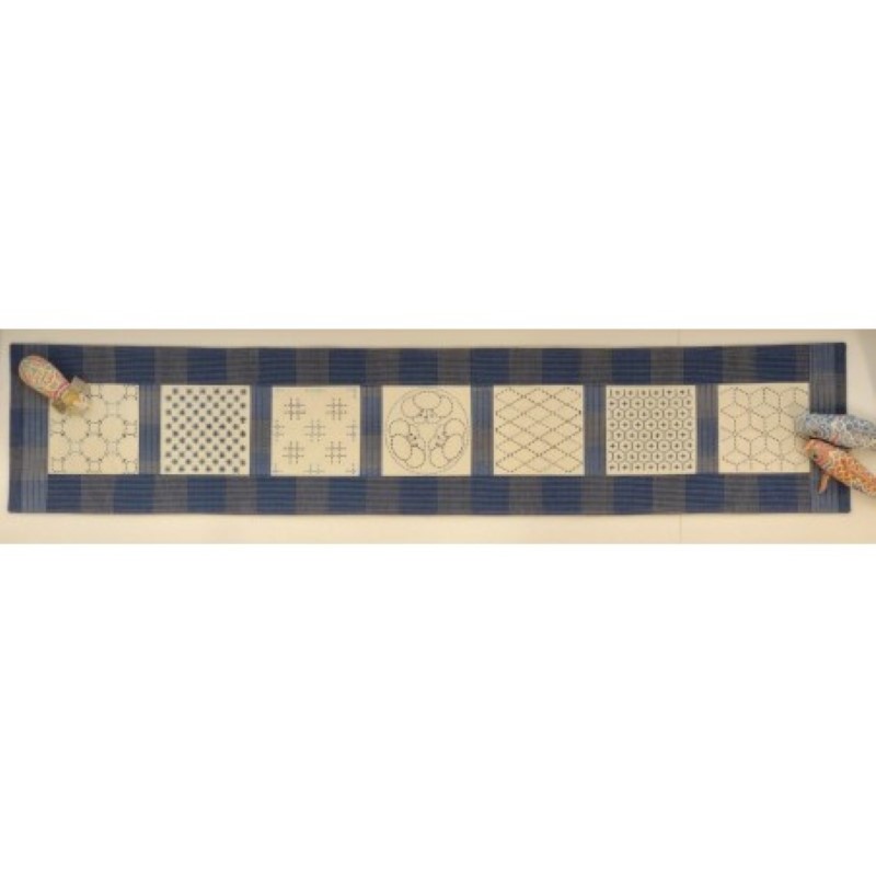 Panneau Sashiko Seven Treasures Vert