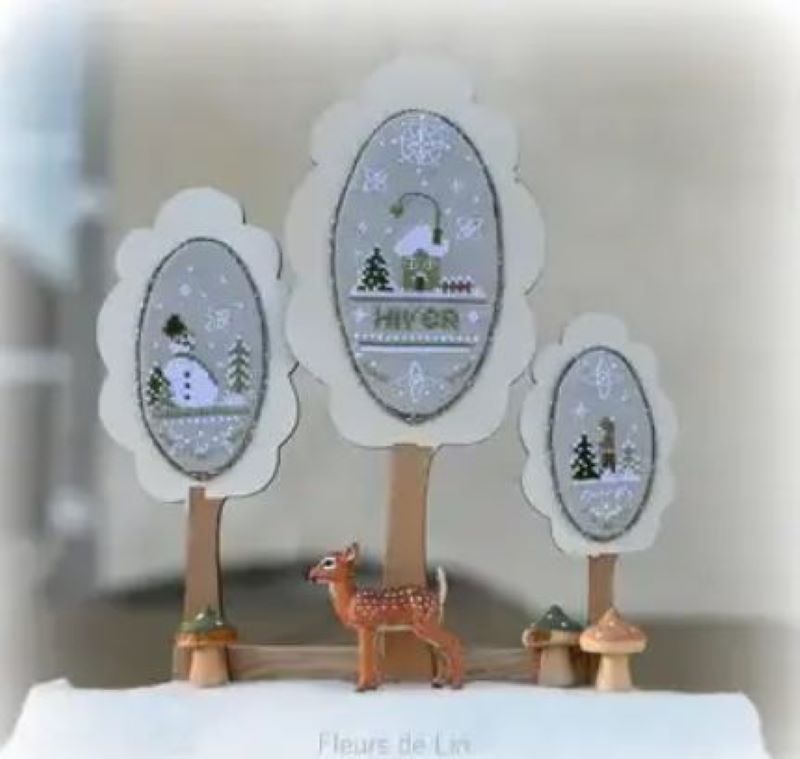 Kit Points Comptés - Trio d'Arbres d'Hiver