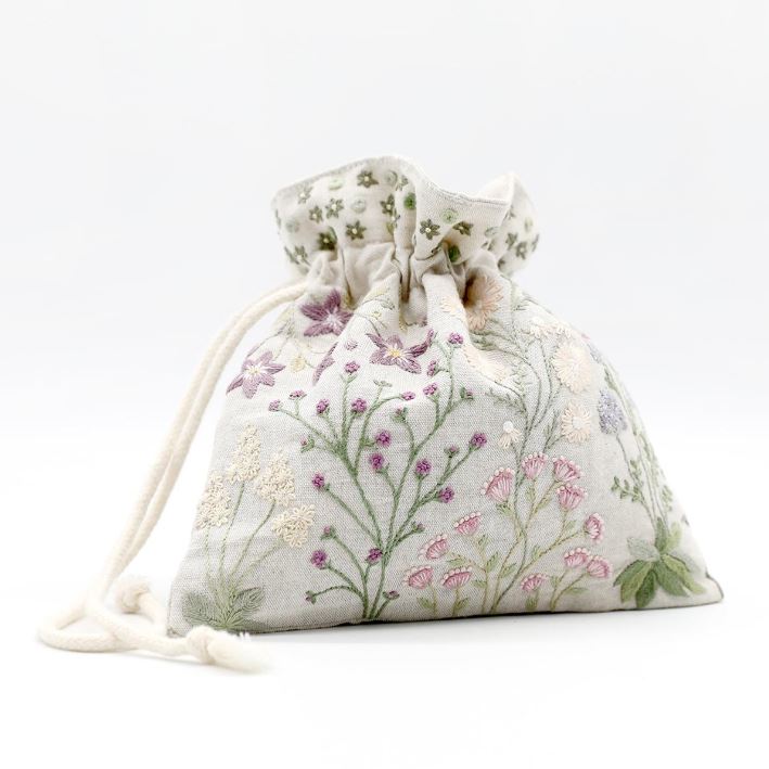 Kit Broderie "Pochon Printemps"