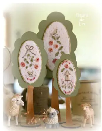 Kit Points Comptés - Trio d'Arbres de Printemps