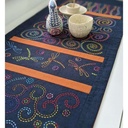 Kit Sashiko _ Chemin de Table Elements Marine - Fil multicolore