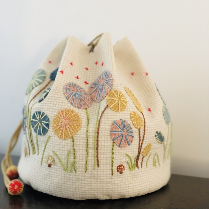 Kit _ Pochon Kinchaku Fleurs Sauvages