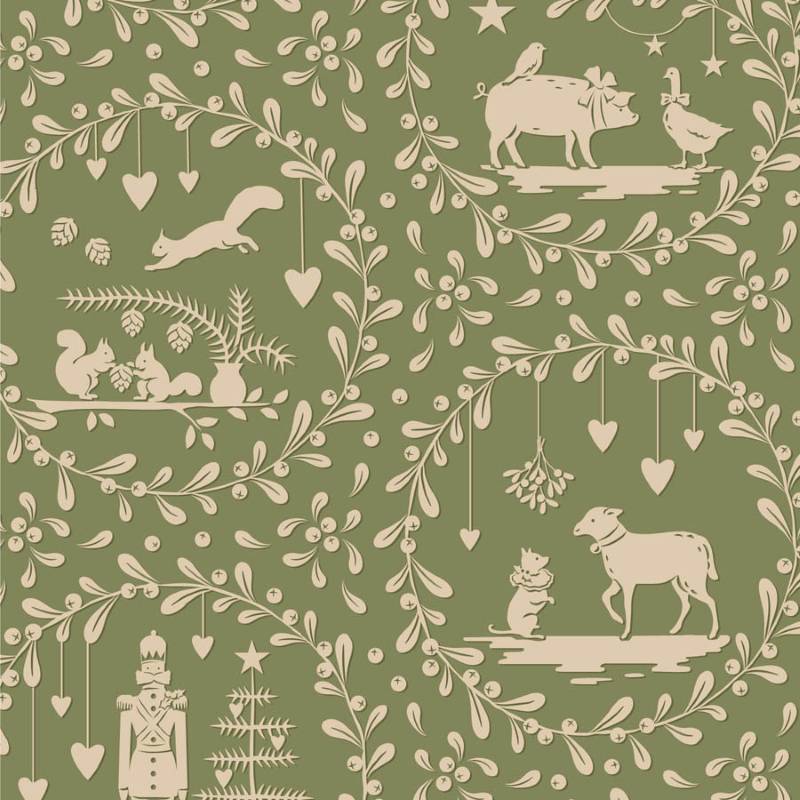 Tissu Patchwork Tilda Little Merry XMas Paperscenes Artichoke, Coupon