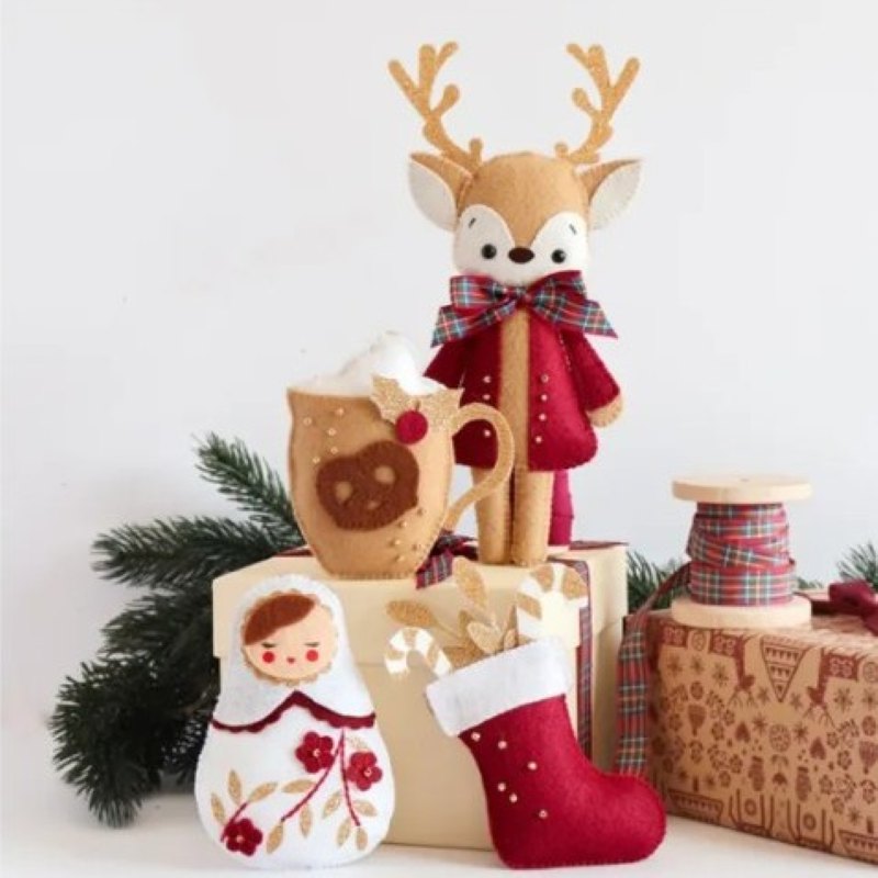 Kit Broderie Feutrine - Coffret Noël Traditionnel