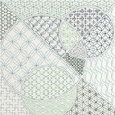 Kit Sashiko Tenture Motifs Géométriques bleus et verts