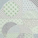 Kit Sashiko Tenture Motifs Géométriques bleus et verts