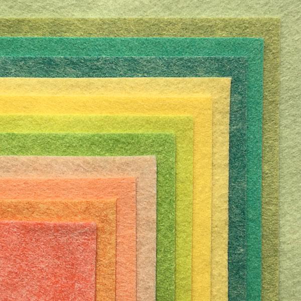 Pack Feutrine Sorbet 12 coloris, 15x15cm