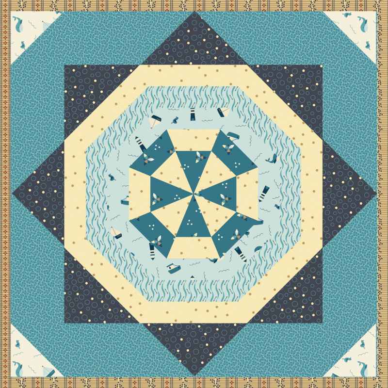 Modèle de Patchwork "Etoile Carribéenne"