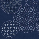 Panneau Sashiko Ronds Marine