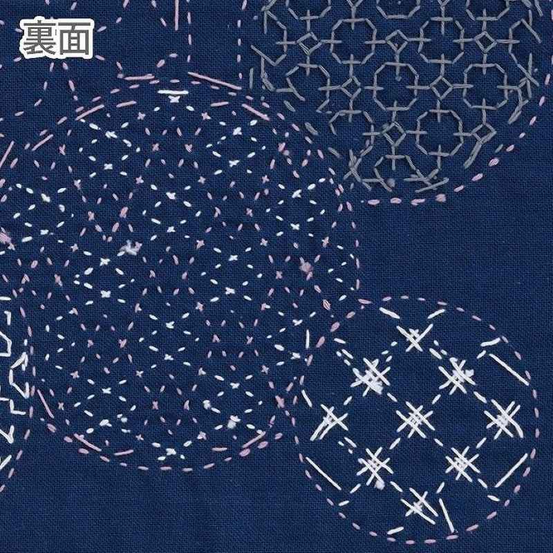 Panneau Sashiko Ronds Marine