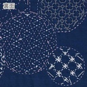 Panneau Sashiko Ronds Marine
