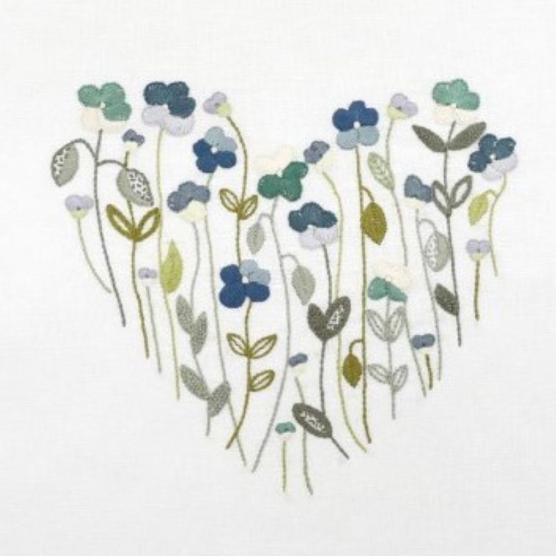 Kit Broderie - Coeur n°3 Douces Pensées - Easy Custo