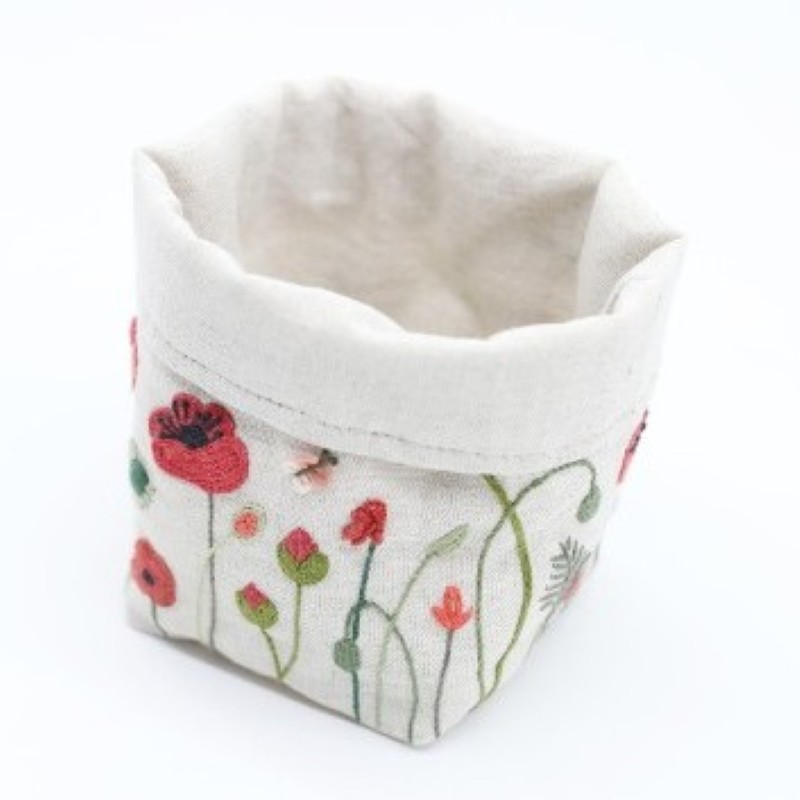 Kit Broderie Corbeille à Fils - Coquelicots