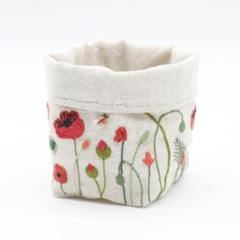 Kit Broderie Corbeille à Fils - Coquelicots