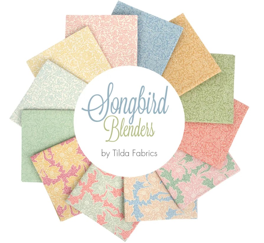 Tissu Patchwork Tilda Songbird Blenders, Lot de 12 Fat Quarters
