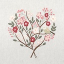 Kit Broderie - Coeur n°5 Sakura - Easy Custo