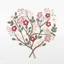 Kit Broderie - Coeur n°5 Sakura - Toile Imprimée