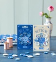 Tissu Patchwork Tilda Something Blue, Boutons Bleus x8