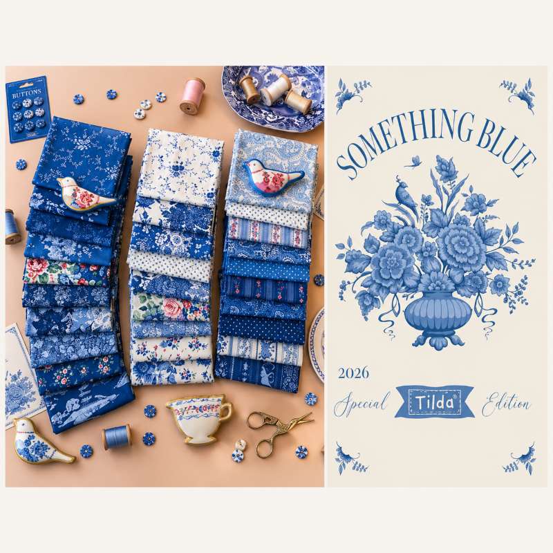 Tissu Patchwork Tilda Something Blue Bushbloom Blue