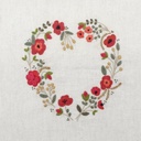 Kit Broderie - Coeur n°6 Rouge Coquelicot - Easy Custo