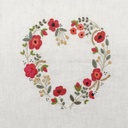 Kit Broderie - Coeur n°6 Rouge Coquelicot - Toile Imprimée