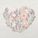 Kit Broderie - Coeur n°7 Souffle de Lavande - Toile Imprimée