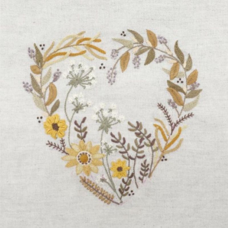 Kit Broderie - Coeur n°8 Soleil d'Or - Toile Imprimée