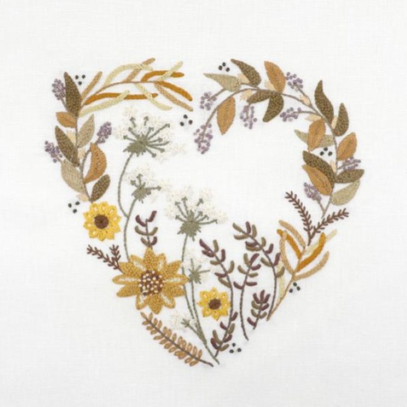 Kit Broderie - Coeur n°8 Soleil d'Or - Toile Imprimée
