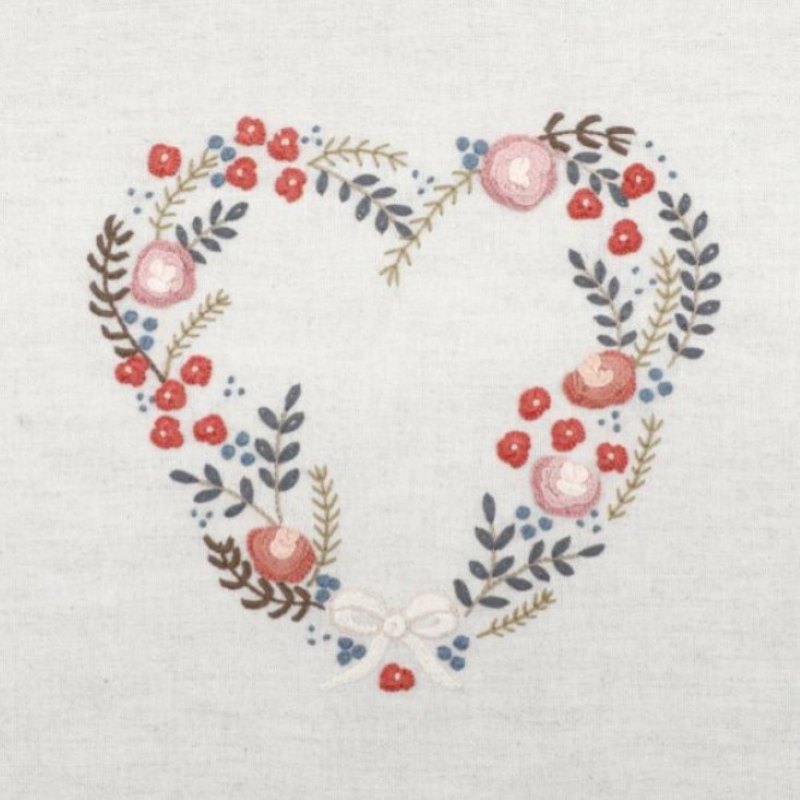 Kit Broderie - Coeur n°9 Rose Tardive - Toile Imprimée