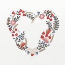 Kit Broderie - Coeur n°9 Rose Tardive - Toile Imprimée
