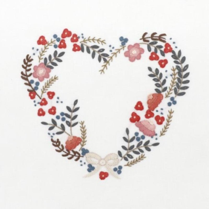 Kit Broderie - Coeur n°9 Rose Tardive - Easy Custo