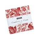 Tissu Pachwork Cranberries & Cream, Charm pack de 42 coupons de 5"x5"