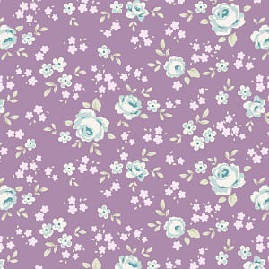 Tissu Patchwork Tilda Old Roses, Eliza Mauve Lilas, Coupon