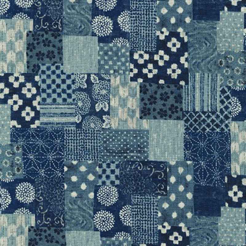 Tissu Japonais Nara Homespun Multi Denim, Coupon