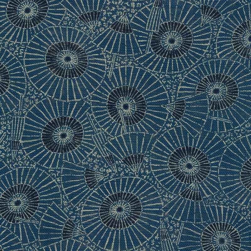Tissu Japonais Nara Homespun Ombrelle Dusty Blue, Coupon