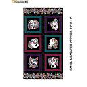 Tissu Patchwork Dog on It, Panneau Fond Noir