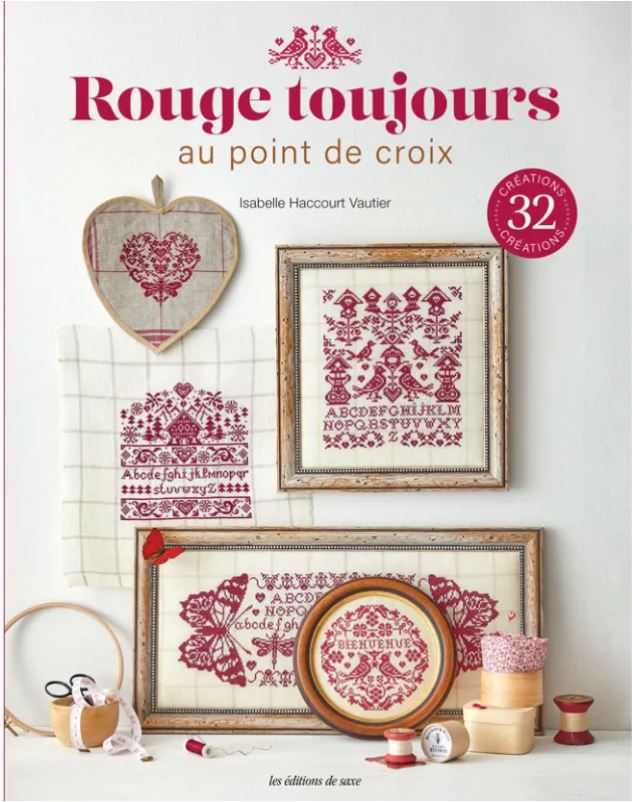 Livre Broderie "Rouge Toujours au Point de Croix"