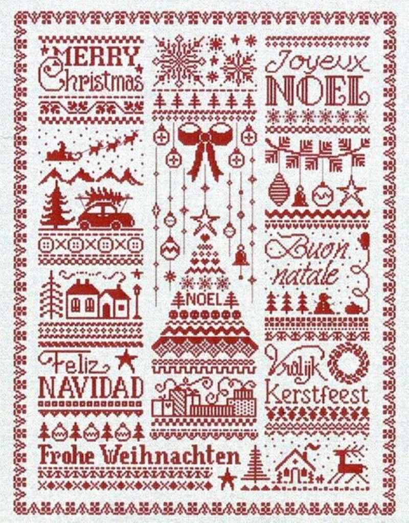 Modèle Points Comptés - Frises de Noël