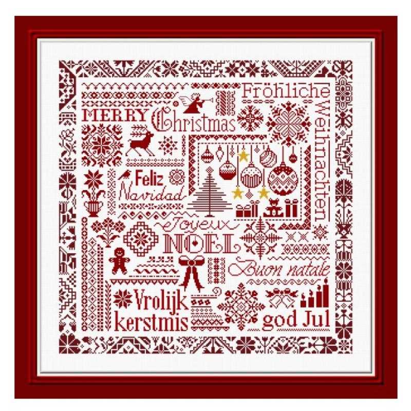 Modèle Points Comptés - Red Christmas