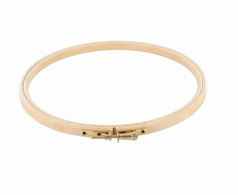Tambour à broder en hêtre, diamètre 25 cm